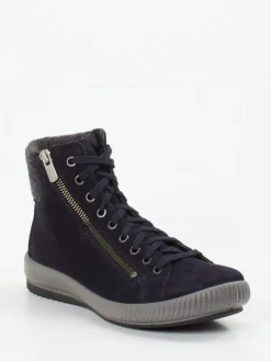 Damen Legero – High-Top Sneaker aus Veloursleder Dunkel
