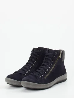 Damen Legero – High-Top Sneaker aus Veloursleder Dunkel