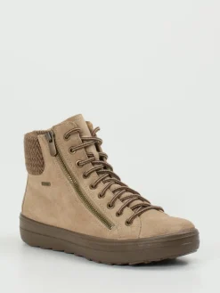 Damen Legero – Schnürboots aus Veloursleder sand