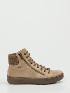 Damen Legero – Schnürboots aus Veloursleder sand