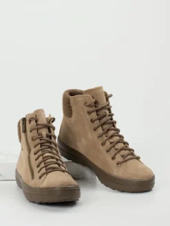 Damen Legero – Schnürboots aus Veloursleder sand