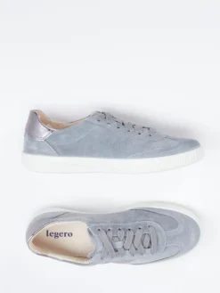 – Sneaker aus Veloursleder in Taubengrau*Legero