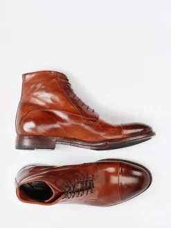 – Schnürboots aus Kalbleder in Cognac*Lemargo New