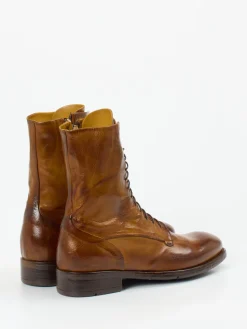 Damen Lemargo – Schnürstiefeletten aus Büffelleder cognac