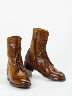 Damen Lemargo – Schnürstiefeletten aus Büffelleder cognac