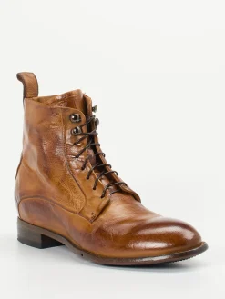 Damen Lemargo – Schnürstiefeletten aus Lammleder cognac