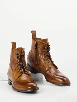 Damen Lemargo – Schnürstiefeletten aus Lammleder cognac
