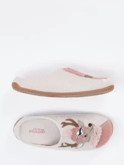 Damen Living Kitzbühel – Pantoffeln aus Wolle mit Rentiermotiv