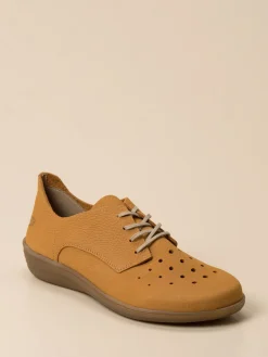 Damen LOINTS OF HOLLAND – Schnürschuhe aus Nubukleder senf