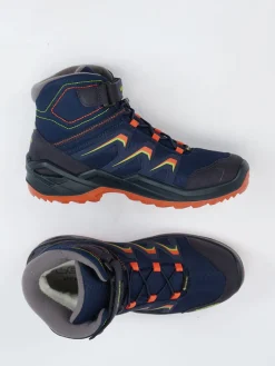 Kinder Lowa – Klettboots aus Veloursleder Dunkel