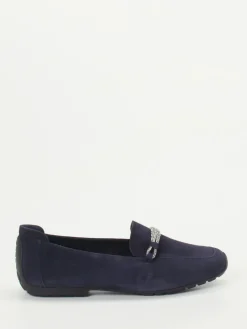 Damen Mania – Loafer aus Veloursleder in Dunkel