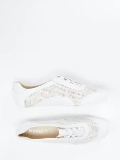 Damen Mania – Low-Top Sneaker aus Lammleder Offwhite