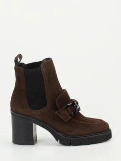 – Blockabsatz-Stiefeletten aus Veloursleder Dunkel*Mannori Sale