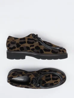 – Derby-Schnürschuhe aus Veloursleder Leoprint*Mannori Sale