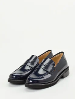 Damen Mannori – Loafer aus Hochglanzleder nacht