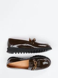 Damen Mannori – Loafer aus Lackleder Dunkel