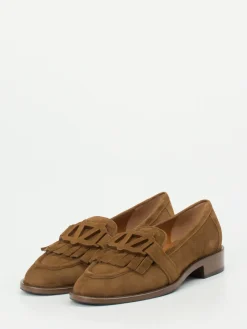 Damen Mannori – Loafer aus Veloursleder cognac