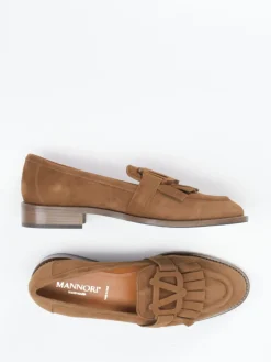 Damen Mannori – Loafer aus Veloursleder cognac
