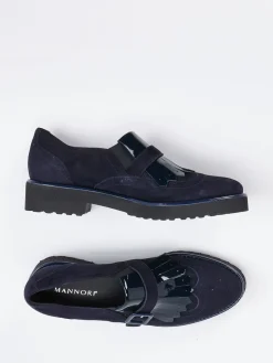 Damen Mannori – Loafer aus Veloursleder mit Lackdetails