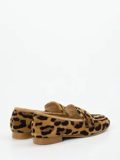 – Loafer aus Veloursleder mit Leoprint*Mannori Clearance