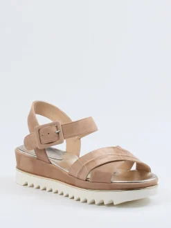 Damen Mannori – Plateausandale aus Veloursleder Rosé