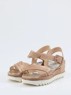 Damen Mannori – Plateausandale aus Veloursleder Rosé