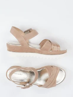 Damen Mannori – Plateausandale aus Veloursleder Rosé