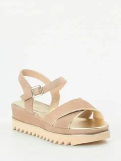 Damen Mannori – Plateau-Sandale aus Veloursleder Rosé