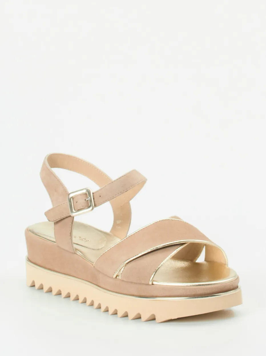 Damen Mannori – Plateau-Sandale aus Veloursleder Rosé