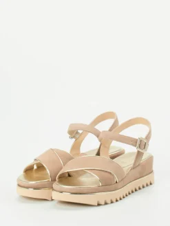 Damen Mannori – Plateau-Sandale aus Veloursleder Rosé