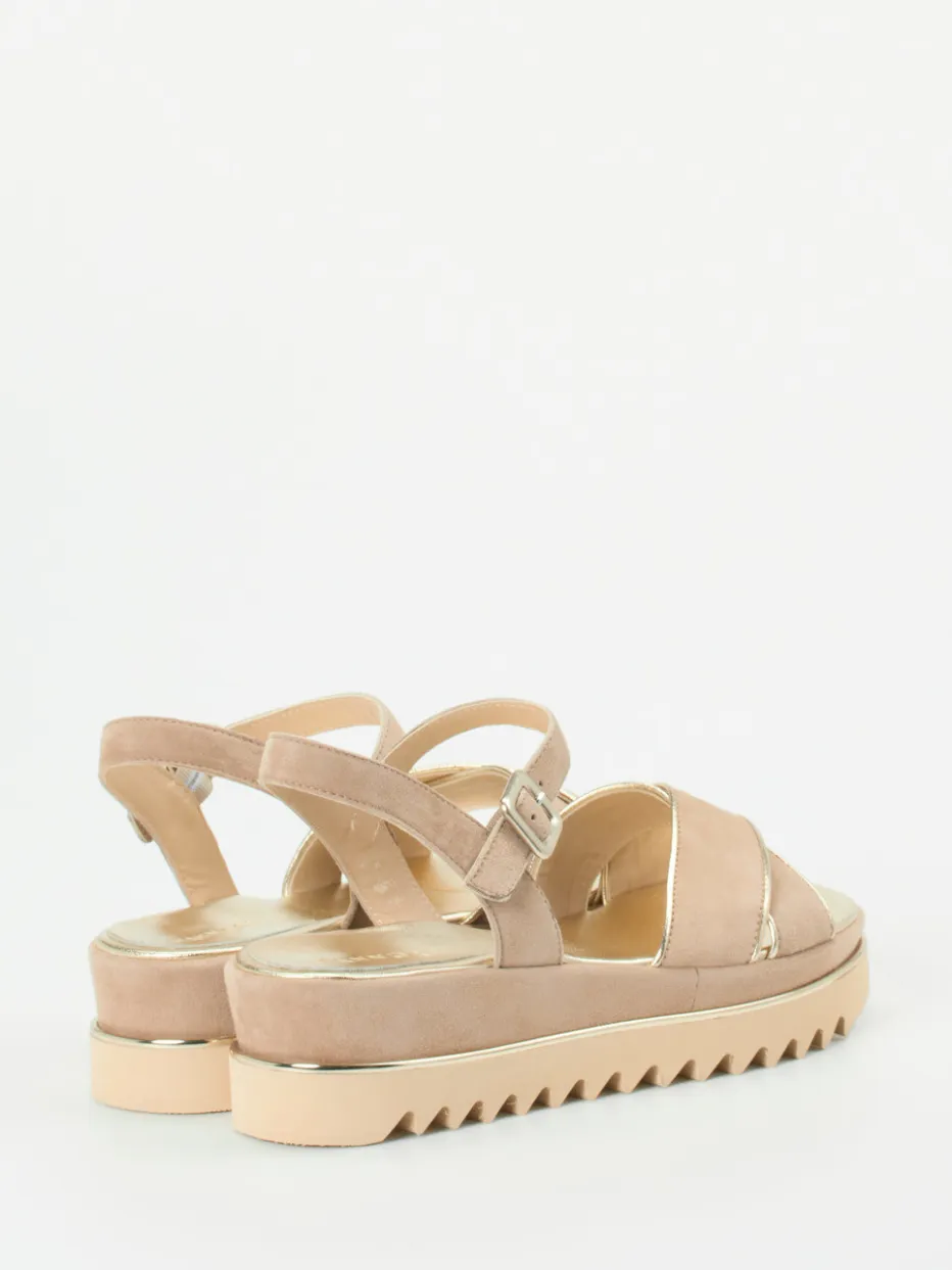 Damen Mannori – Plateau-Sandale aus Veloursleder Rosé