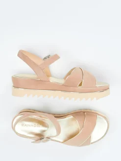 Damen Mannori – Plateau-Sandale aus Veloursleder Rosé