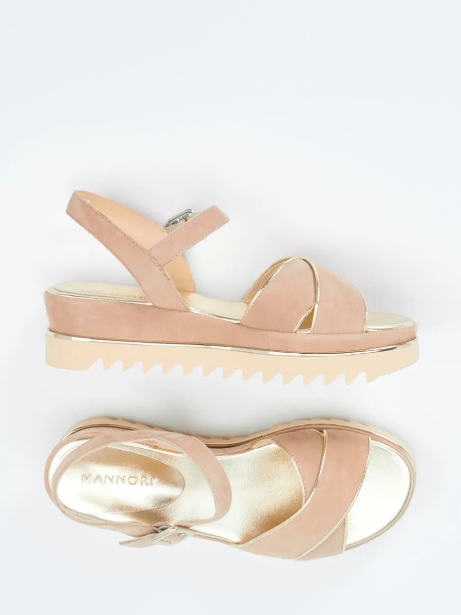 Damen Mannori – Plateau-Sandale aus Veloursleder Rosé
