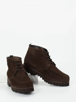 – Schnürboots aus Veloursleder Dunkel*Mannori Discount