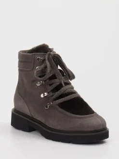 – Schnürboots aus Veloursleder Stein*Mannori New