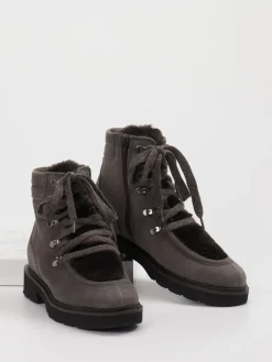 – Schnürboots aus Veloursleder Stein*Mannori New