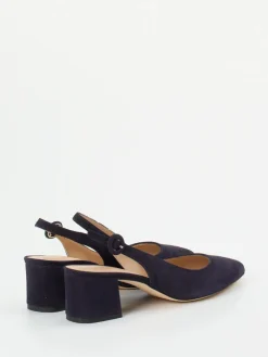 Damen Mannori – Slingback-Pumps aus Veloursleder Dunkel