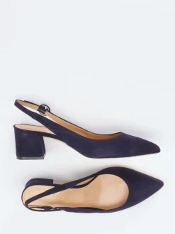 Damen Mannori – Slingback-Pumps aus Veloursleder Dunkel