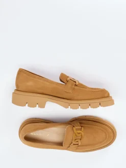 Damen Mannori – Slipper aus Veloursleder Cognac