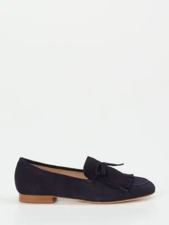 – Slipper aus Veloursleder Dunkel*Mannori Discount