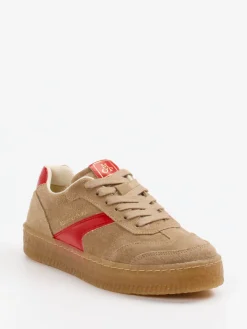 Damen Marc O'Polo – Retro-Sneaker aus Veloursleder Beige