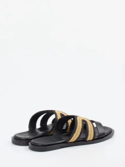 – Slides aus Lammleder mit Bastdetail*Marc O'Polo Hot