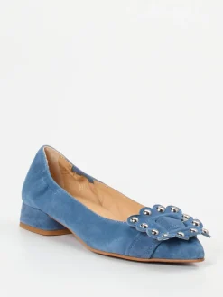 Damen Maripé – Ballerinas aus Veloursleder in Jeans