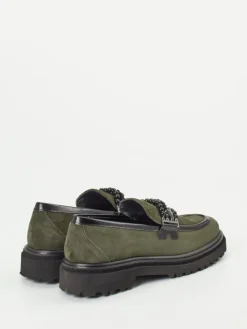 Damen Maripé – Loafer aus Veloursleder in Oliv