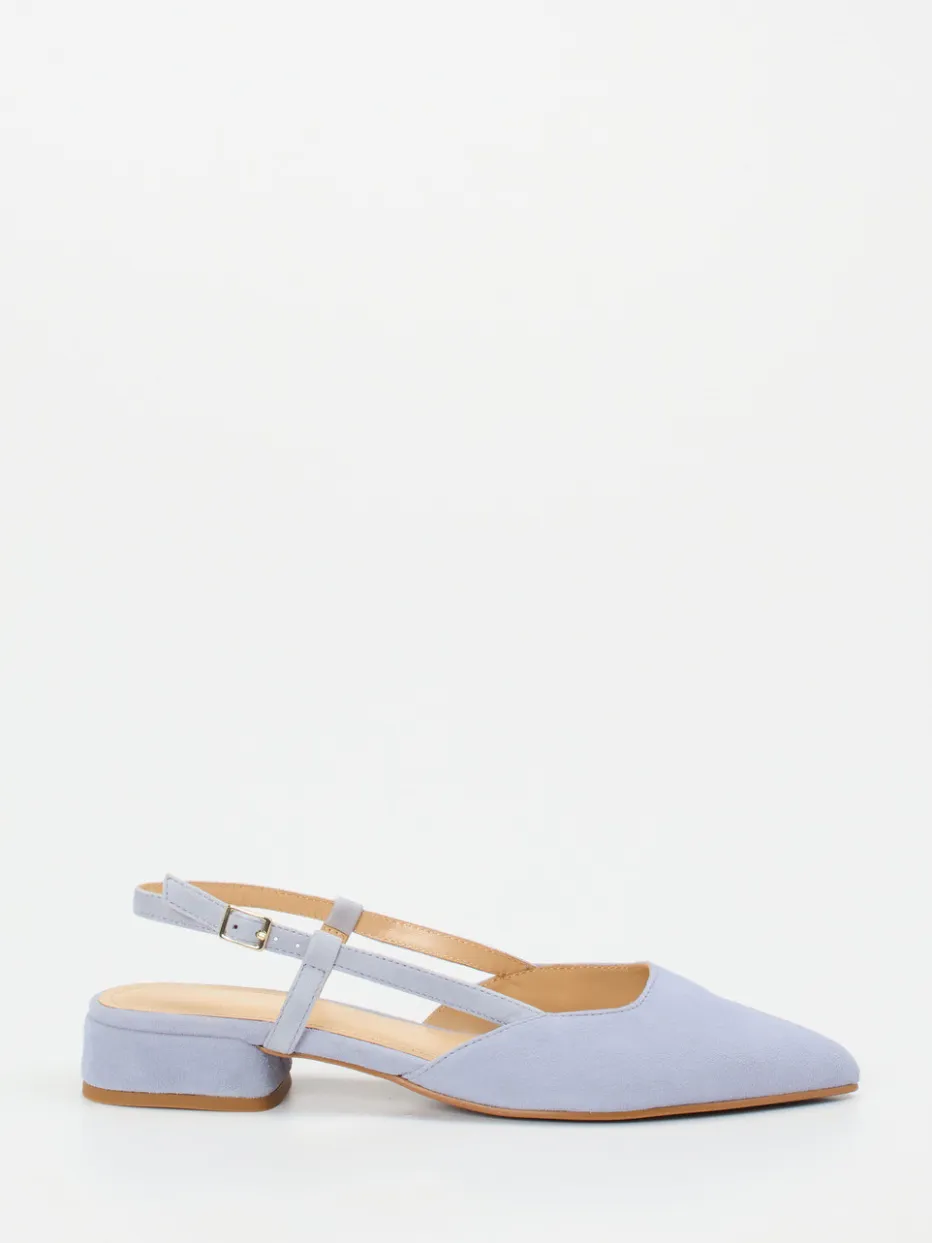 Damen Maripé – Slingback-Ballerinas aus Veloursleder Hellflieder