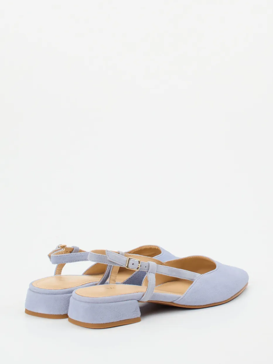Damen Maripé – Slingback-Ballerinas aus Veloursleder Hellflieder