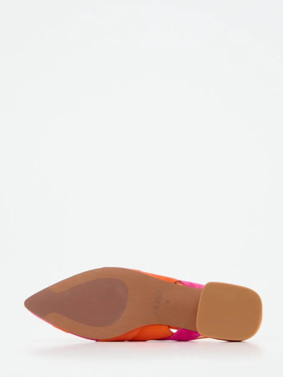 Damen Maripé – Slingback-Ballerinas aus Veloursleder pink-orange
