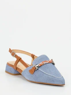 – Slingback-Loafer aus Veloursleder jeans*Maripé