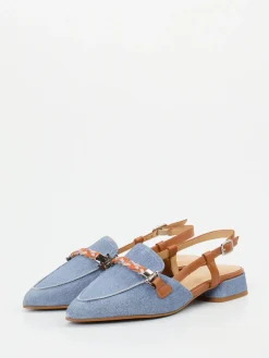 – Slingback-Loafer aus Veloursleder jeans*Maripé