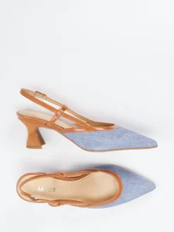 Damen Maripé – Slingback-Pumps aus Veloursleder Denim